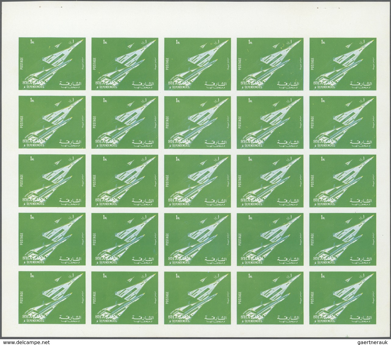 10762 Thematik: Raumfahrt / Astronautics: 1972. Sharjah. Progressive Proof (5 Phases) In Complete Sheets O - Autres & Non Classés