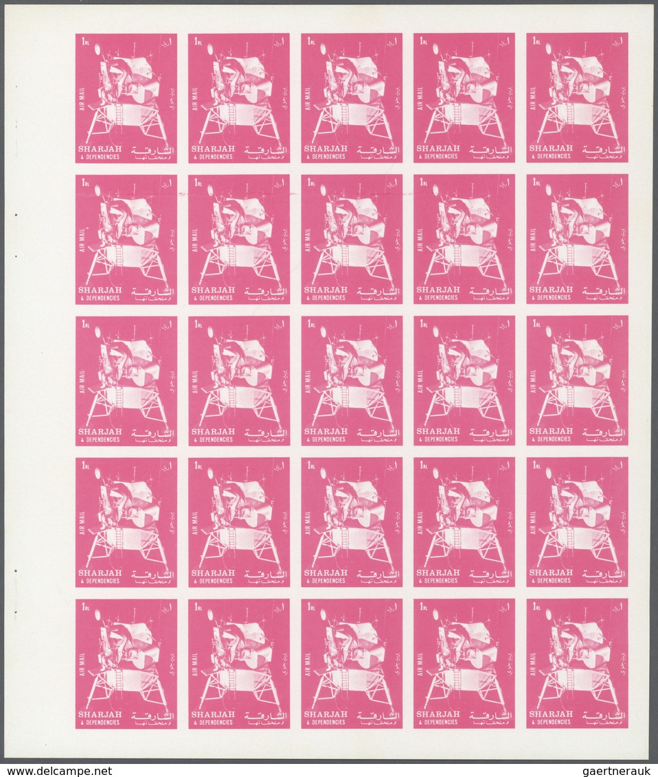 10763 Thematik: Raumfahrt / Astronautics: 1972. Sharjah. Progressive Proof (6 Phases) In Complete Sheets O - Autres & Non Classés