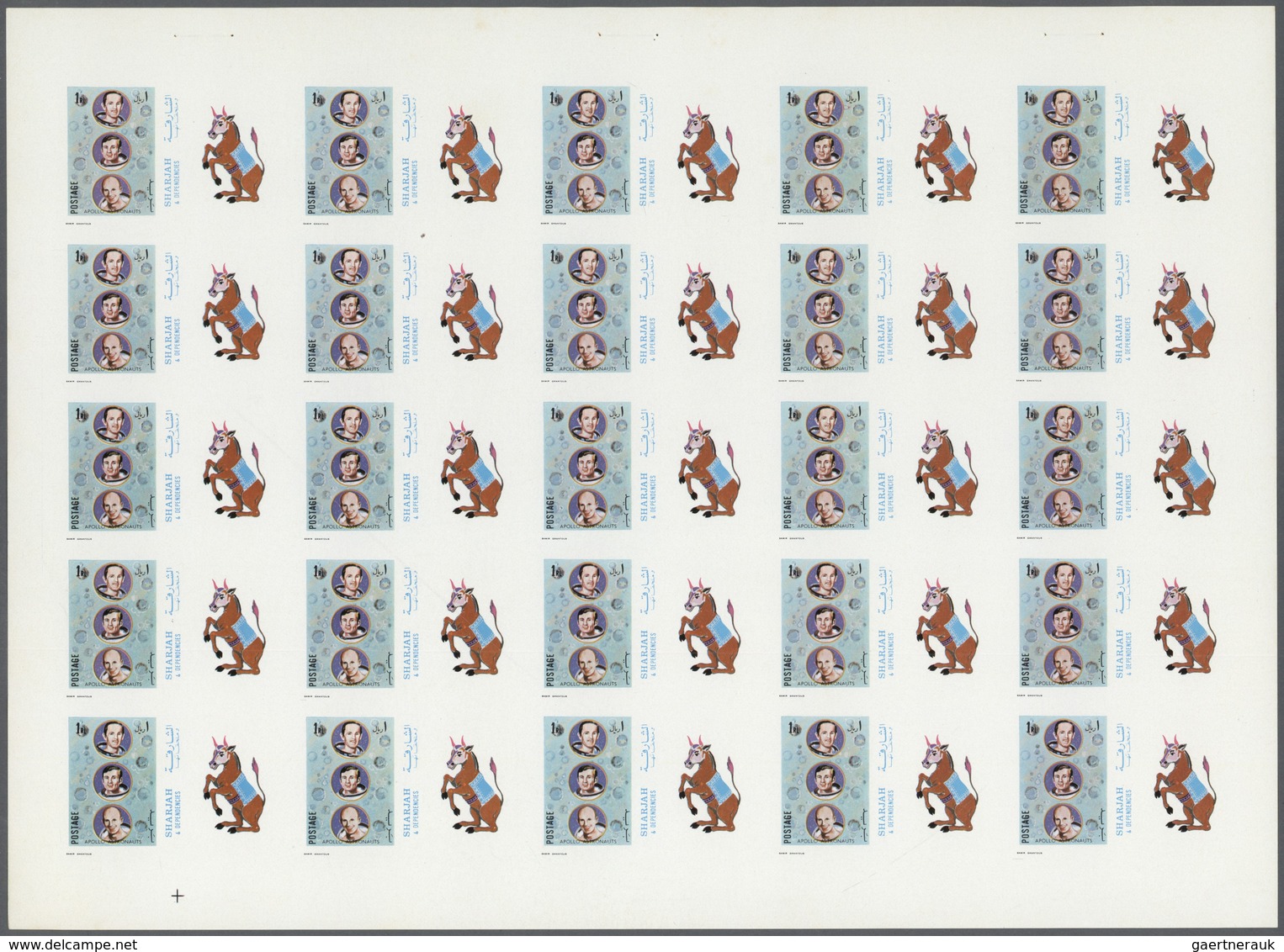 10766 Thematik: Raumfahrt / Astronautics: 1972. Sharjah. Progressive Proof (6 Phases) In Complete Sheets O - Autres & Non Classés