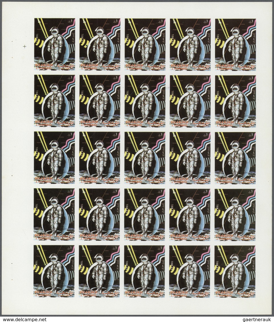 10778 Thematik: Raumfahrt / Astronautics: 1972. Sharjah. Progressive Proof (5 Phases) In Complete Sheets O - Altri & Non Classificati