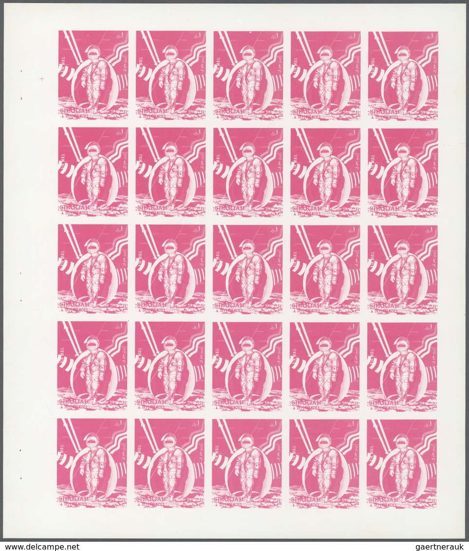 10778 Thematik: Raumfahrt / Astronautics: 1972. Sharjah. Progressive Proof (5 Phases) In Complete Sheets O - Autres & Non Classés