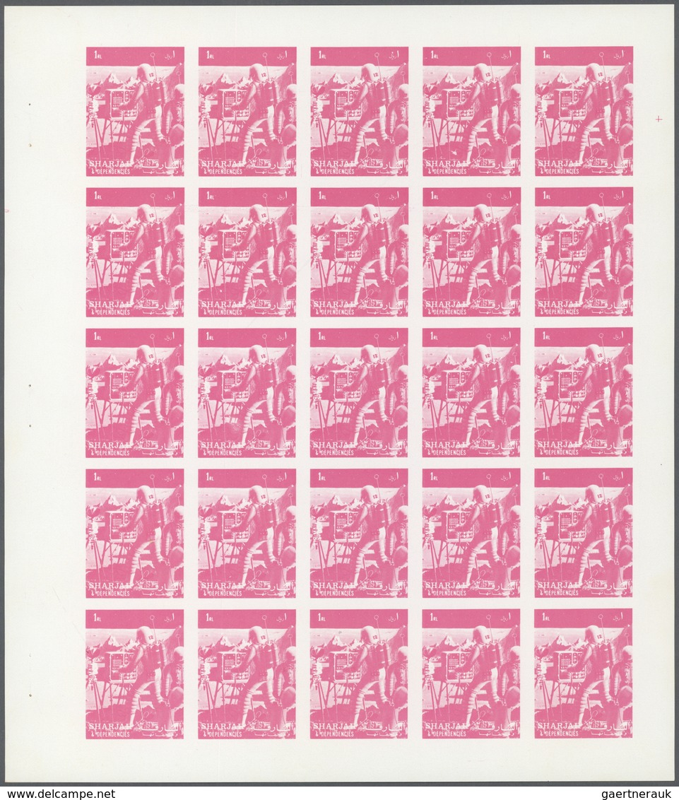 10779 Thematik: Raumfahrt / Astronautics: 1972. Sharjah. Progressive Proof (5 Phases) In Complete Sheets O - Sonstige & Ohne Zuordnung