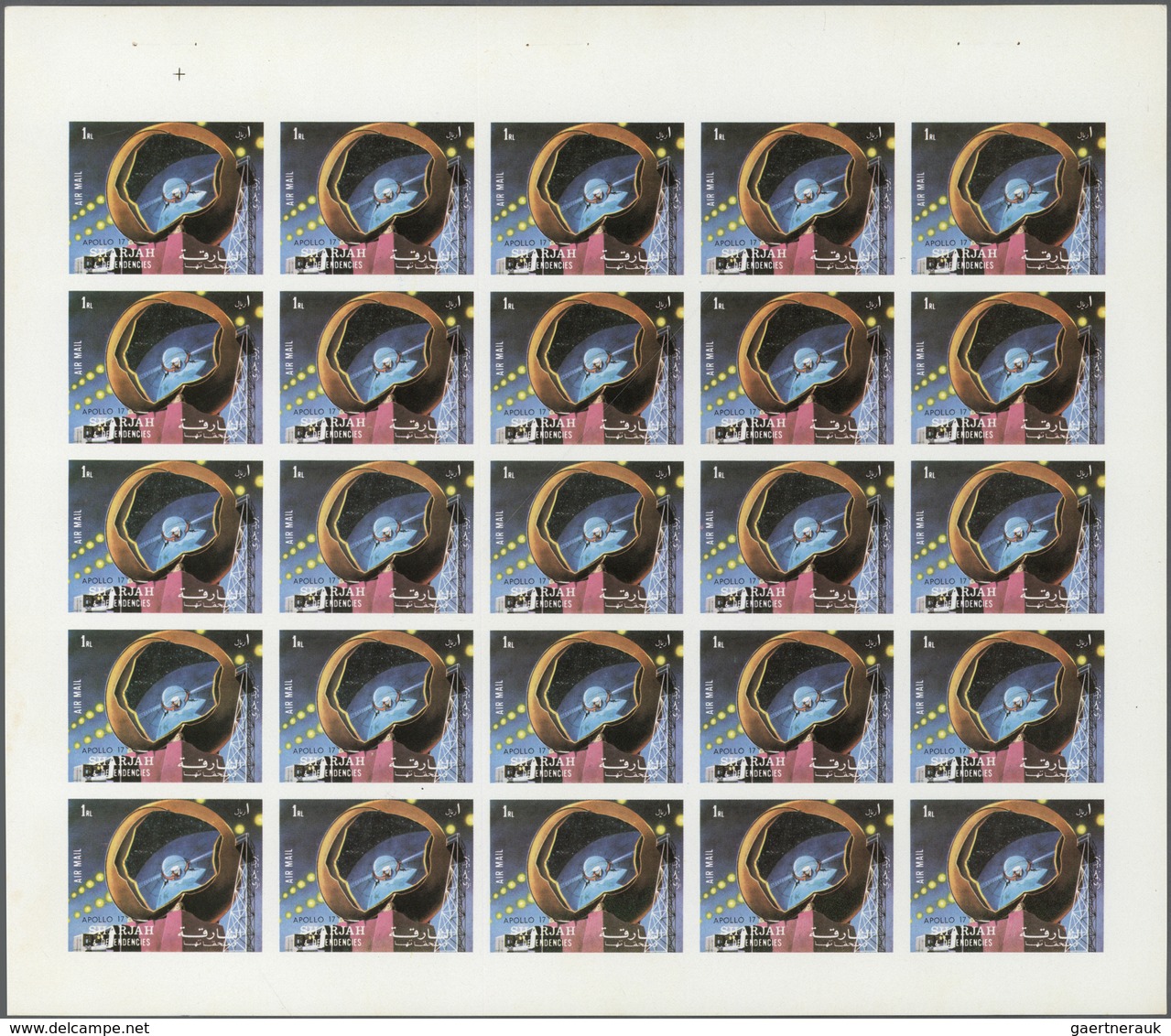 10780 Thematik: Raumfahrt / Astronautics: 1972. Sharjah. Progressive Proof (5 Phases) In Complete Sheets O - Autres & Non Classés