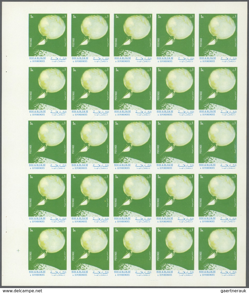 10786 Thematik: Raumfahrt / Astronautics: 1972. Sharjah. Progressive Proof (5 Phases) In Complete Sheets O - Autres & Non Classés