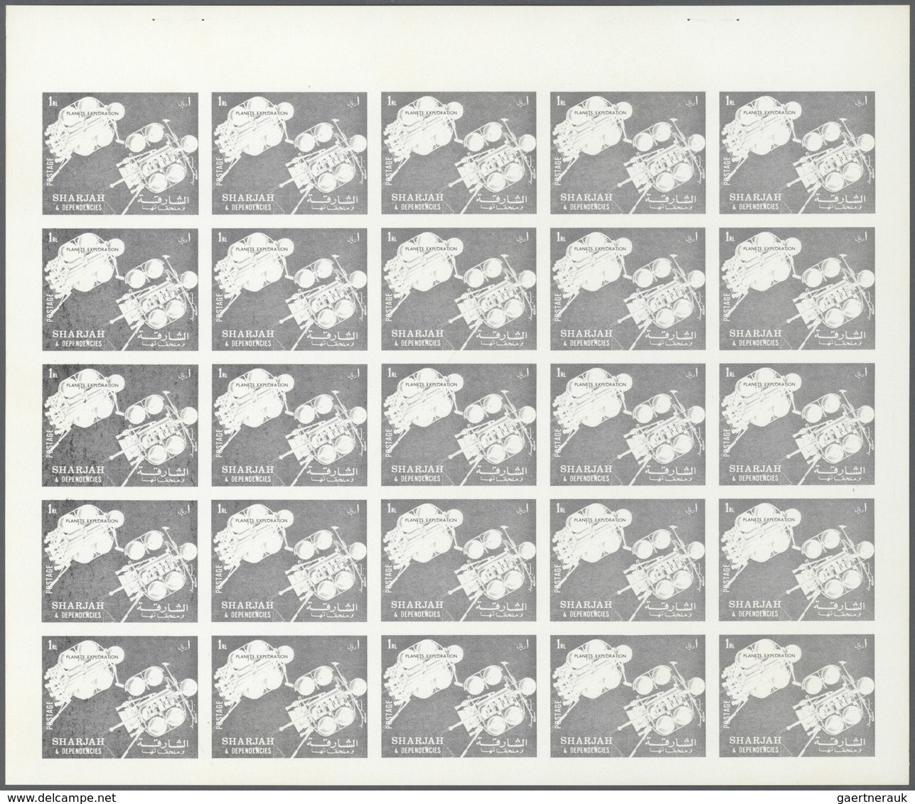 10787 Thematik: Raumfahrt / Astronautics: 1972. Sharjah. Progressive Proof (5 Phases) In Complete Sheets O - Autres & Non Classés