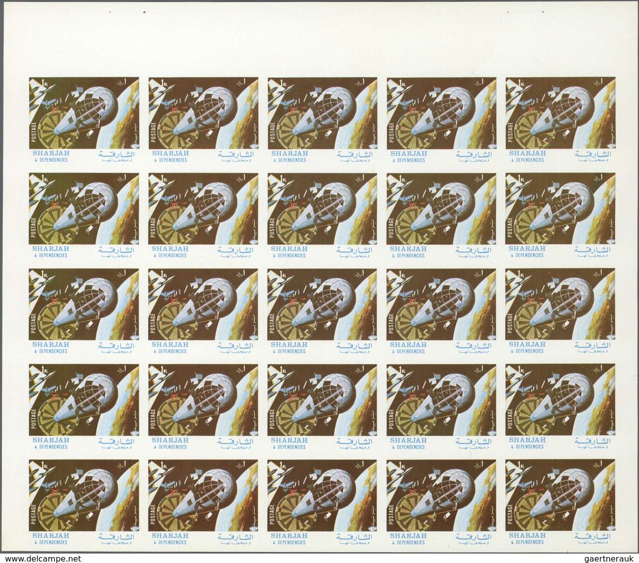 10788 Thematik: Raumfahrt / Astronautics: 1972. Sharjah. Progressive Proof (5 Phases) In Complete Sheets O - Autres & Non Classés