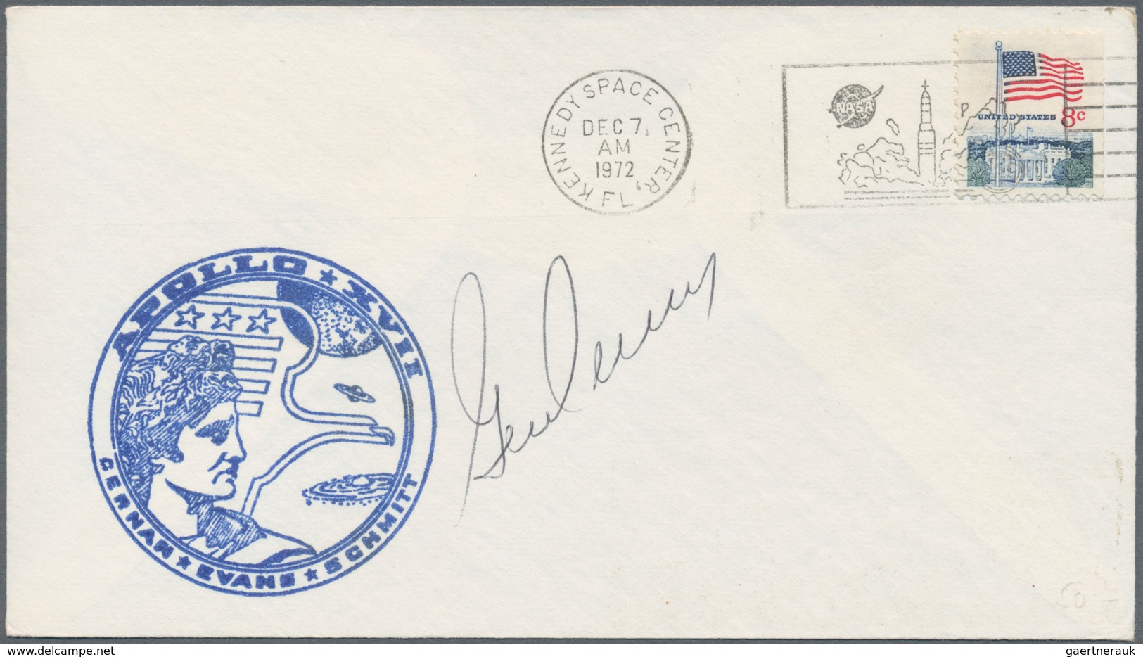 10792 Thematik: Raumfahrt / Astronautics: 1972, APOLLO XVII Envelope Signed By Eugene Cernan, Cernan Becam - Autres & Non Classés