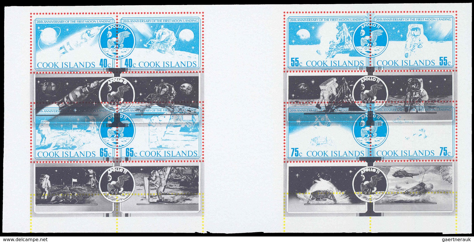 10800 Thematik: Raumfahrt / Astronautics: 1989, Cook-Islands: 20th ANNIVERSARY OF MAN`S FIRST LANDING ON T - Autres & Non Classés