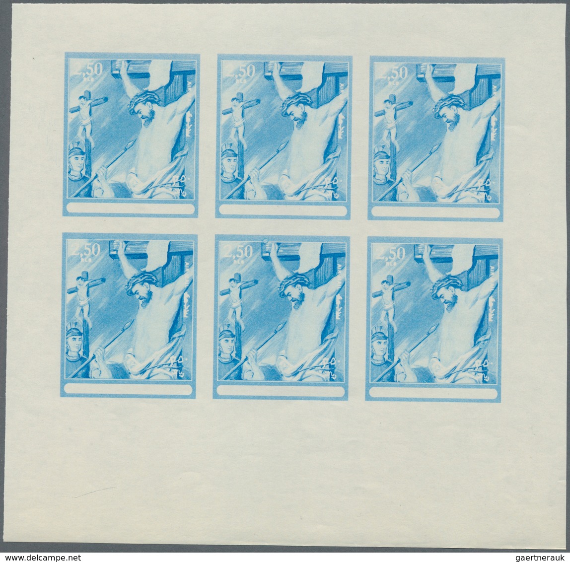 10814 Thematik: Religion / religion: 1970, Fujeira. Progressive proof (7 phases) in miniature sheets of 6