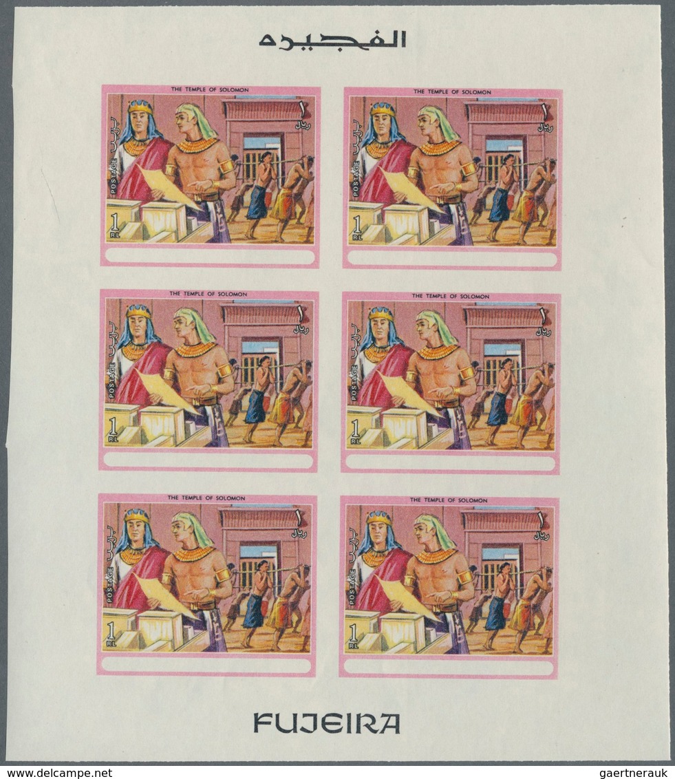 10819 Thematik: Religion / Religion: 1970, Fujeira. Progressive Proof (7 Phases) In Miniature Sheets Of 6 - Autres & Non Classés