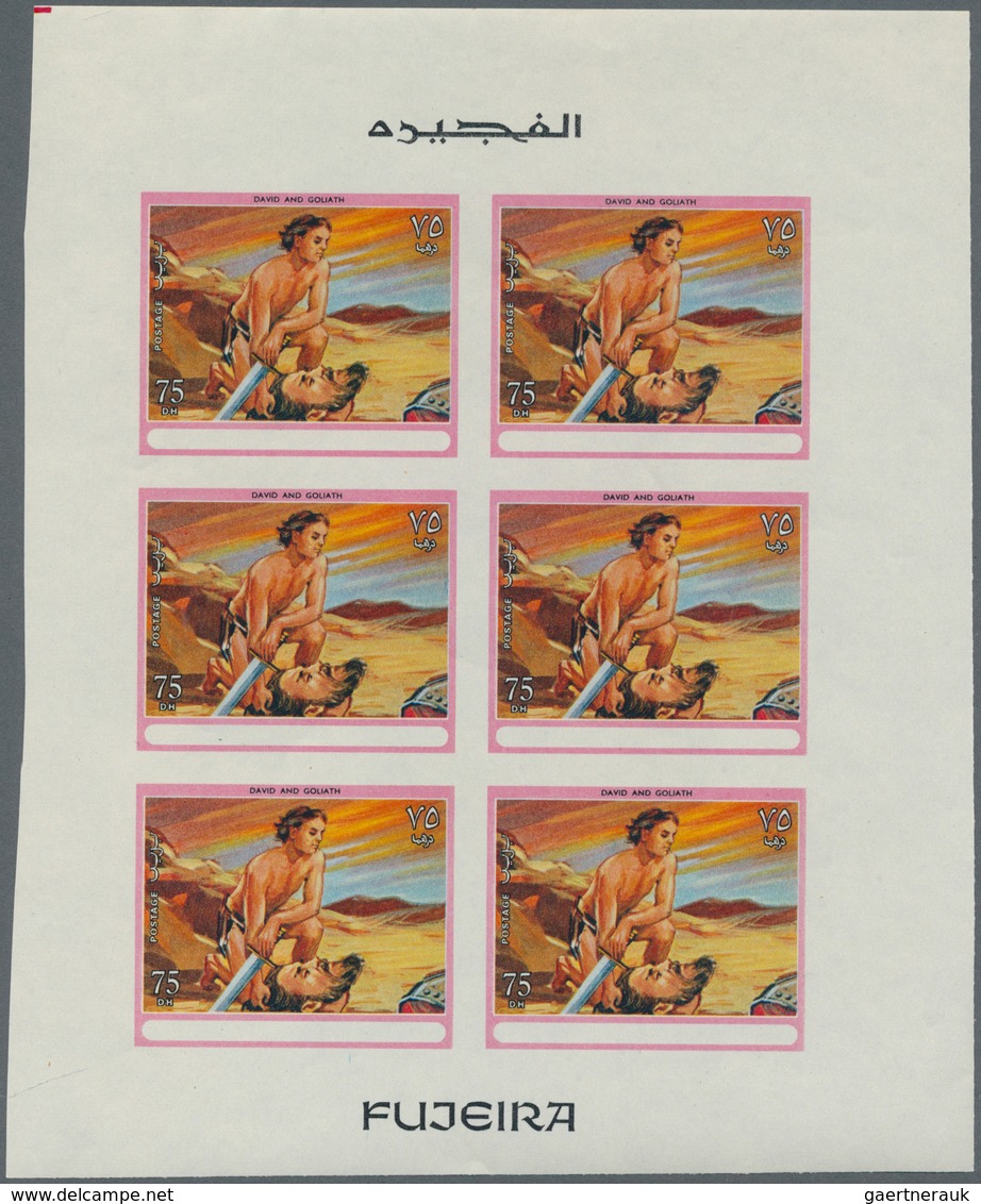 10820 Thematik: Religion / Religion: 1970, Fujeira. Progressive Proof (7 Phases) In Miniature Sheets Of 6 - Autres & Non Classés