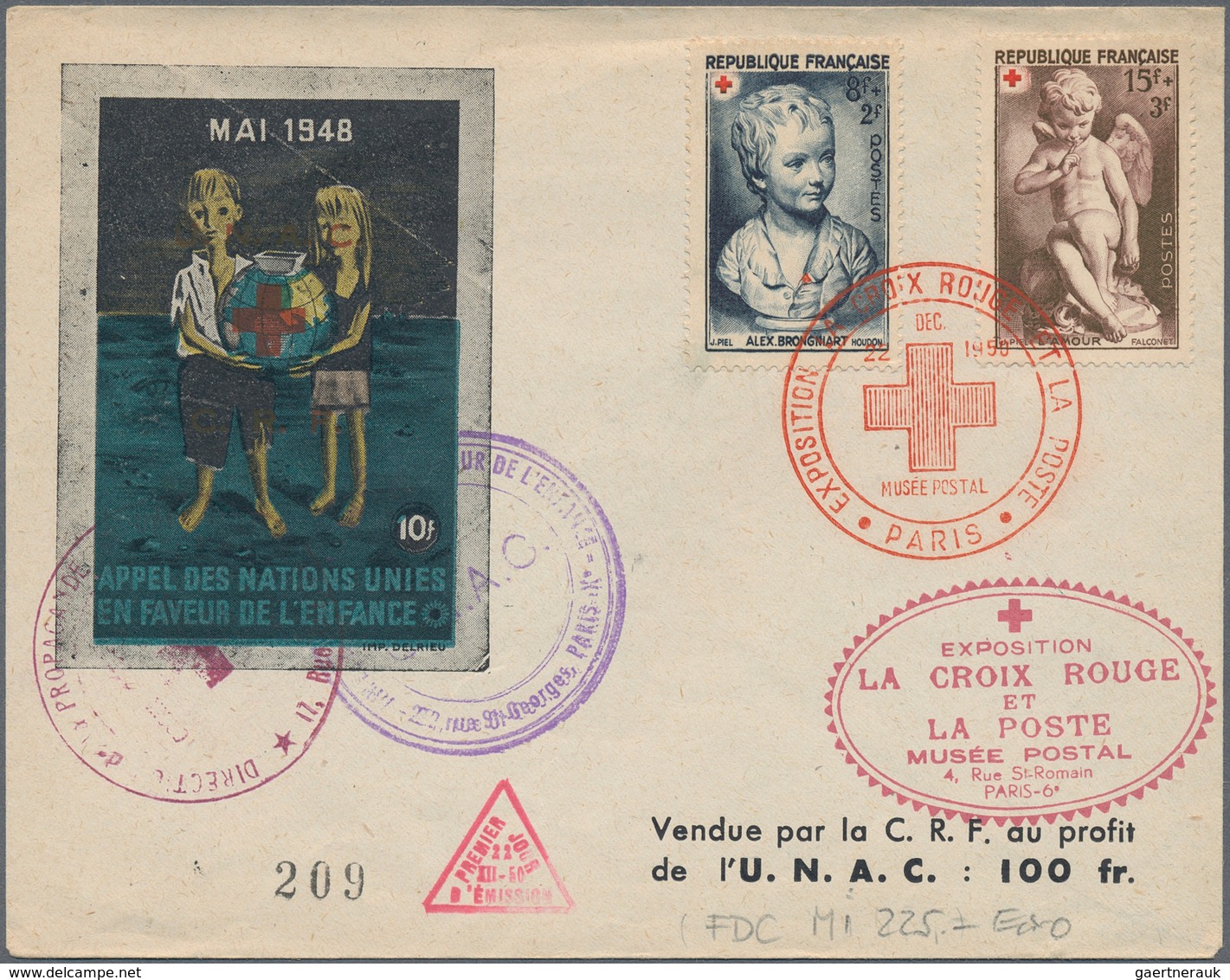 10869 Thematik: Rotes Kreuz / Red Cross: 1950 Frankreich 8 Und 15 Fr. "Rotes Kreuz" (kompl. Satz) Auf Sond - Rotes Kreuz