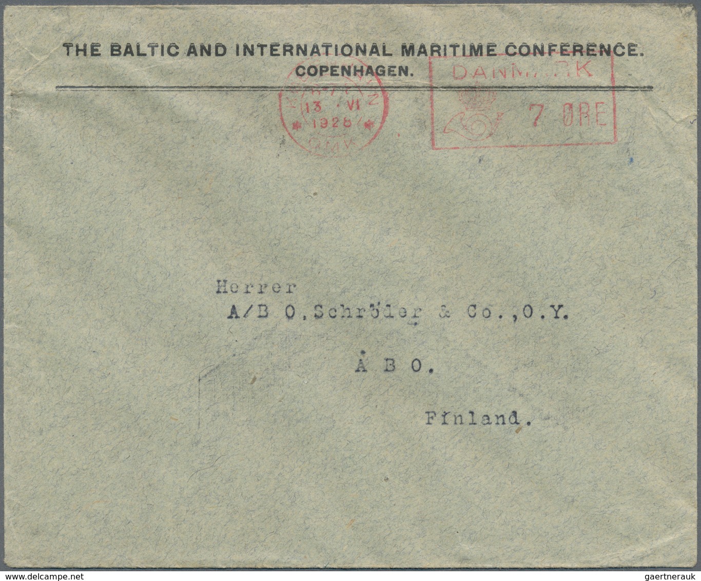 10876 Thematik: Schiffe / Ships: 1928, "The Baltic And International Maritime Conference. Copenhagen", Vor - Bateaux