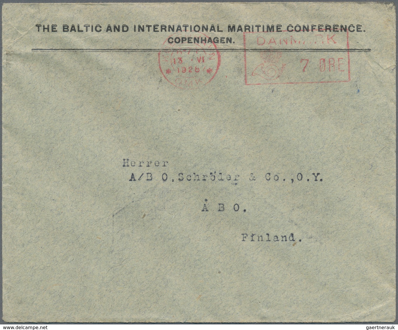 10876 Thematik: Schiffe / Ships: 1928, "The Baltic And International Maritime Conference. Copenhagen", Vor - Schiffe