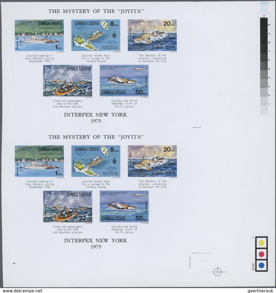 10877 Thematik: Schiffe / Ships: 1975, Samoa Interpex New York Souvenir Sheet, Imperforated Collective Pro - Bateaux