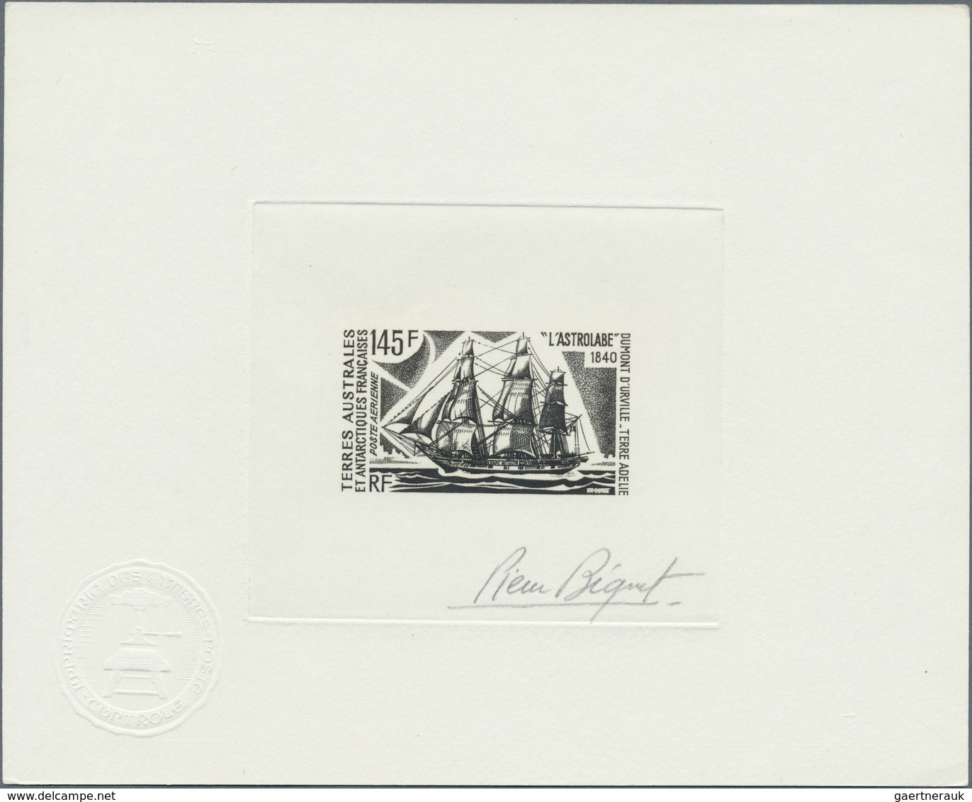 10881 Thematik: Schiffe-Segelschiffe / Ships-sailing Ships: 1973, T.A.A.F. Lot With 4 Epreuves D'artiste S - Schiffe