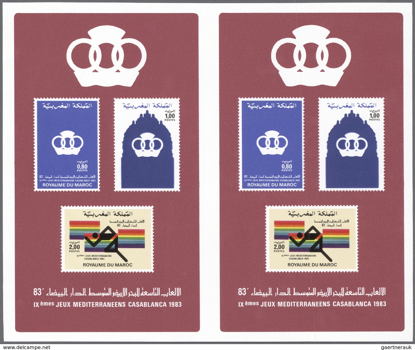 10908 Thematik: Sport / Sport: 1983, MAROKKO: Mediterranean Games In Casablanca Pair Of Miniature Sheets I - Autres & Non Classés