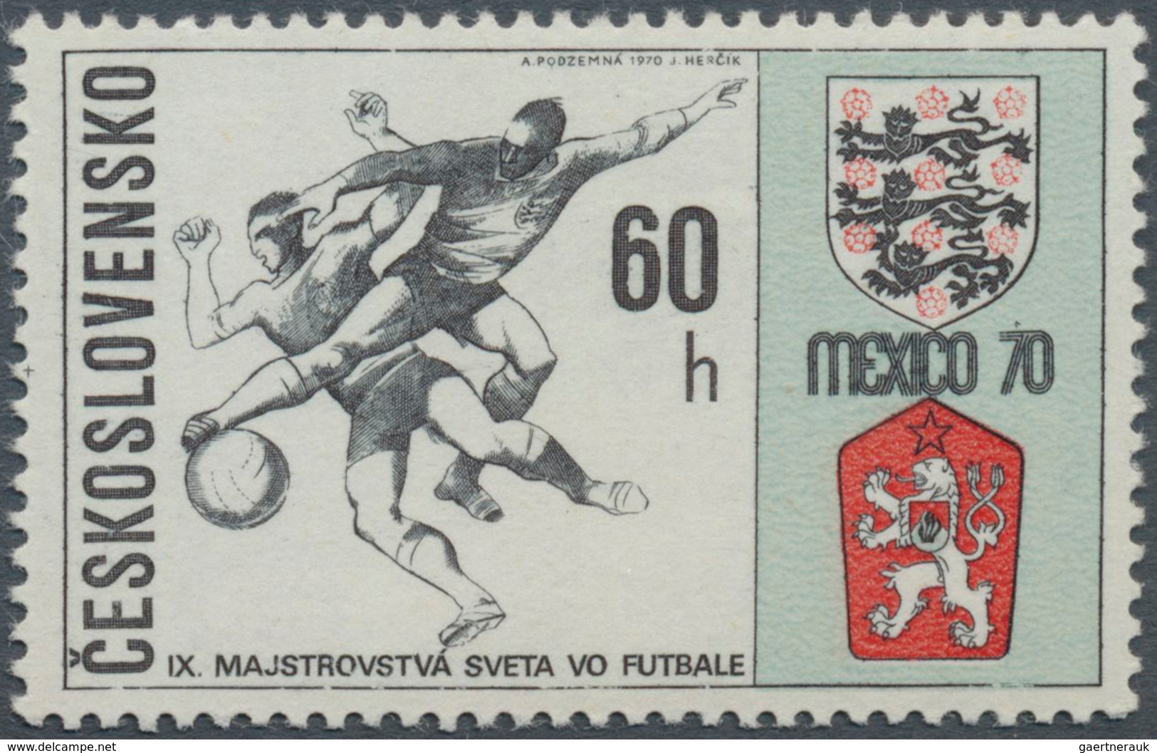 10930 Thematik: Sport-Fußball / Sport-soccer, Football: 1958/1970, Lot Containing 1 CSR Stamp "60h Soccer - Sonstige & Ohne Zuordnung
