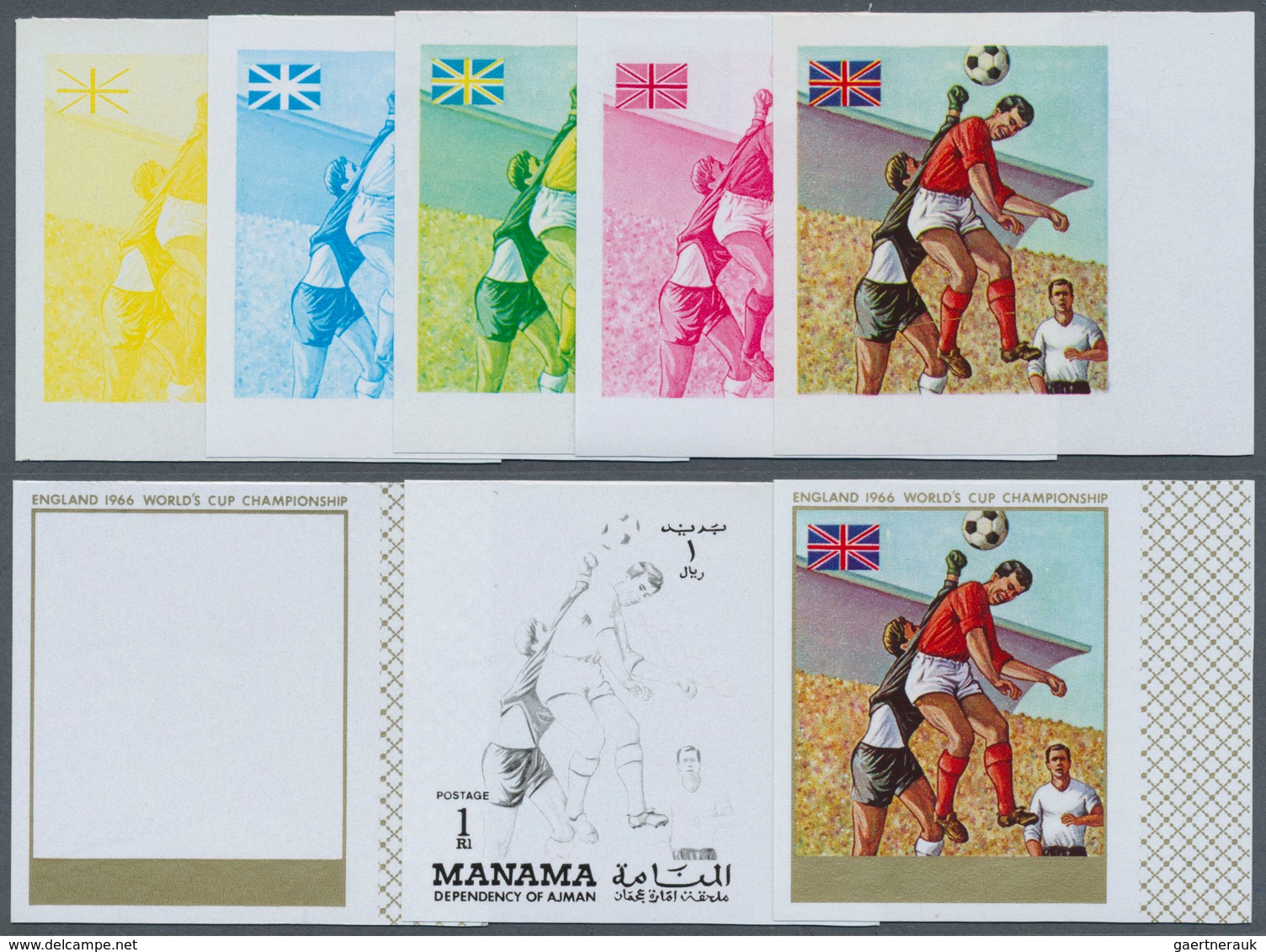 10940 Thematik: Sport-Fußball / Sport-soccer, Football: 1970, AJMAN-MANAMA: Football World Championships 1 - Autres & Non Classés