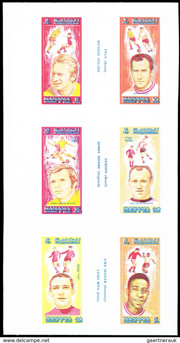 10950 Thematik: Sport-Fußball / Sport-soccer, Football: 1972, Manama: FAMOUS FOOTBALLER - 9 Items; Collect - Autres & Non Classés