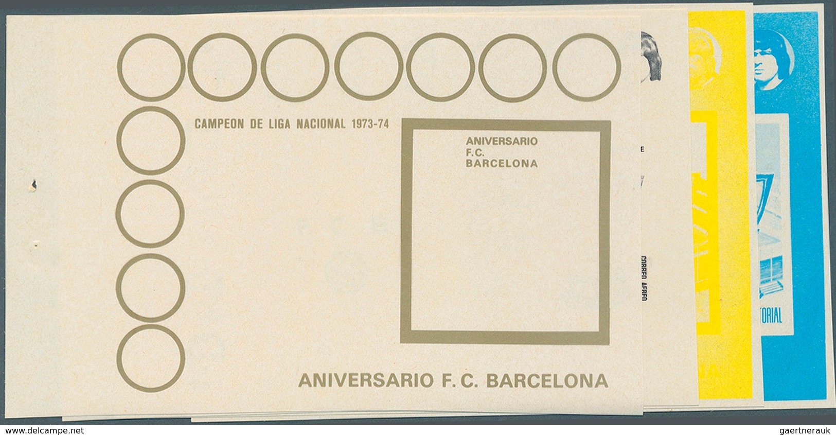 10953 Thematik: Sport-Fußball / Sport-soccer, Football: 1974 Anniv. (75 Years) FC Barcelona: Souvenir Shee - Sonstige & Ohne Zuordnung