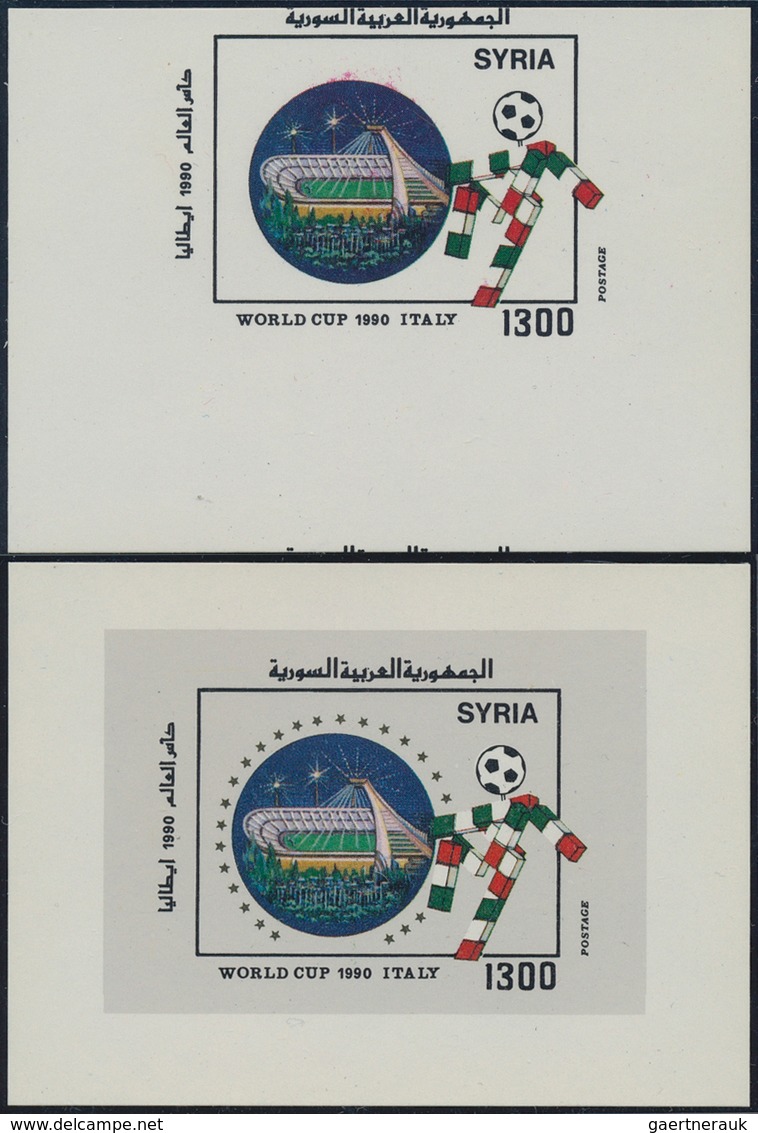 10980 Thematik: Sport-Fußball / Sport-soccer, Football: FUSSBALL : 1990, Syria Football S/S Missing Color - Autres & Non Classés