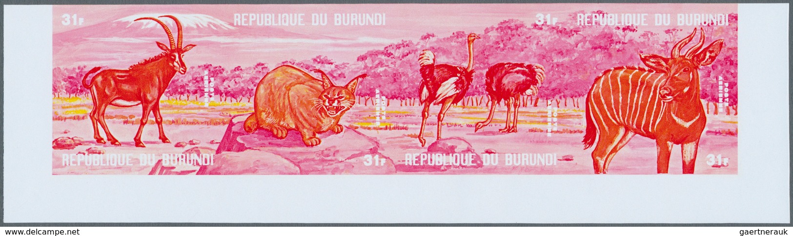 11012 Thematik: Tiere- exotische Tiere / animals-exotic animals: 1971, African Animals - 6 items; Burundi,