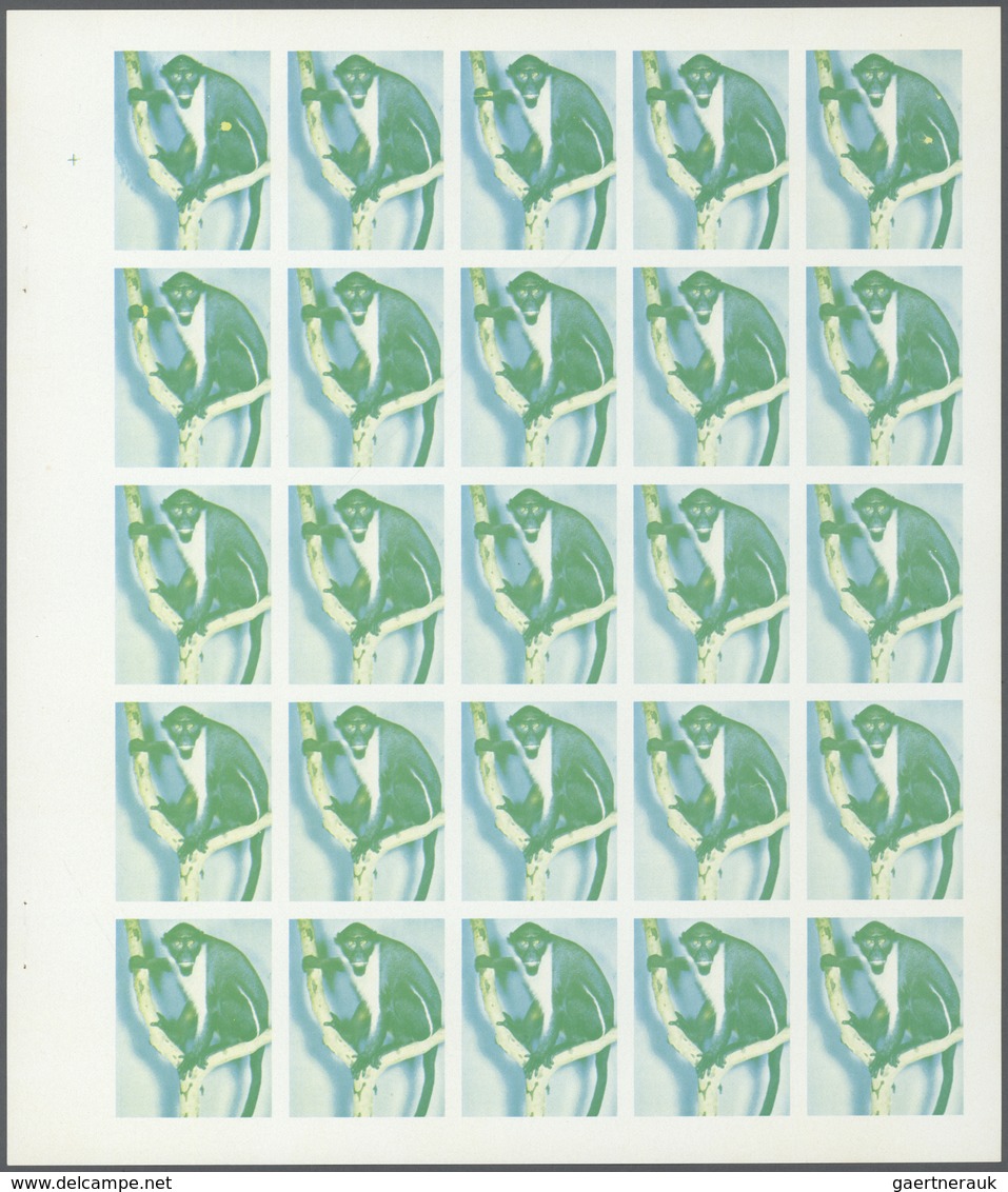 11031 Thematik: Tiere-Affen / Animals-monkeys: 1972. Sharjah. Progressive Proof (5 Phases) In Complete She - Affen