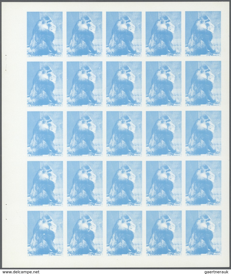 11032 Thematik: Tiere-Affen / Animals-monkeys: 1972. Sharjah. Progressive Proof (5 Phases) In Complete She - Affen
