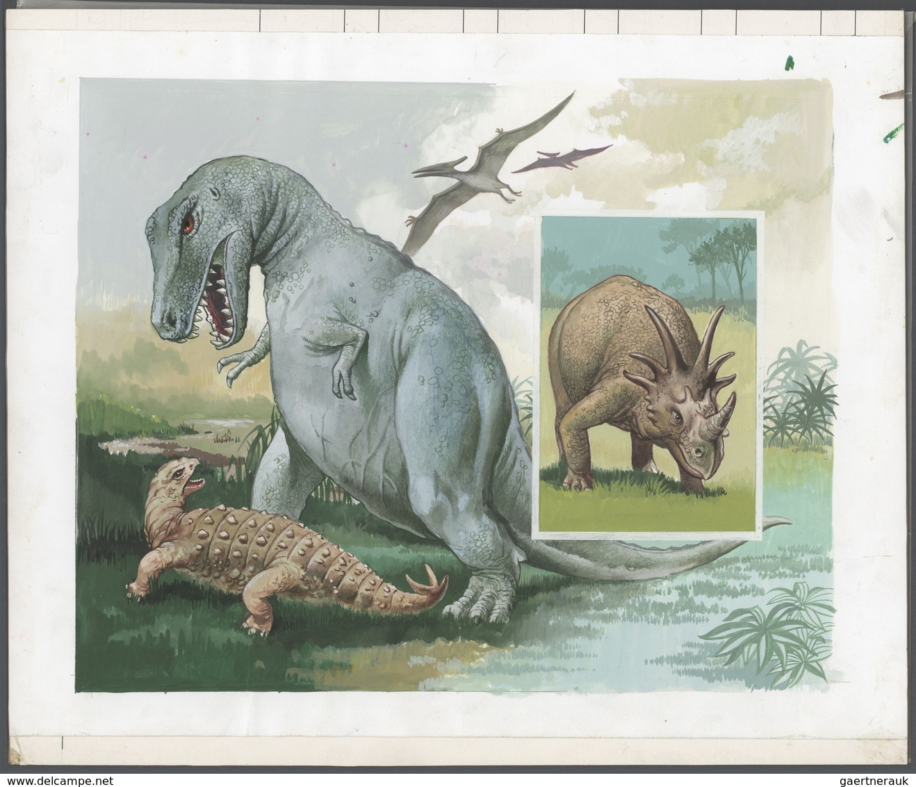 11047 Thematik: Tiere-Dinosaurier / Animals-dinosaur: 1995 (ca.), MOLDOVA: Dinosaur (Tyrannosaurus, Scolos - Preistorici