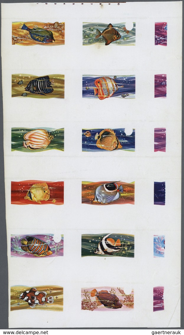 11051 Thematik: Tiere-Fische / Animals-fishes: 1974, Penrhyn, FISHES OF THE PACIFIC - 8 Items; Collective, - Fische