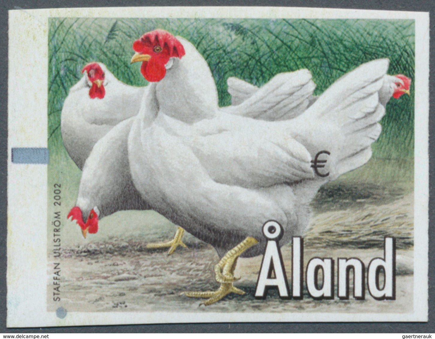 11060 Thematik: Tiere-Hühnervögel / Animals-gallinaceus Birds: 2002, Aland Machine Labels, Design "Chicken - Hühnervögel & Fasanen