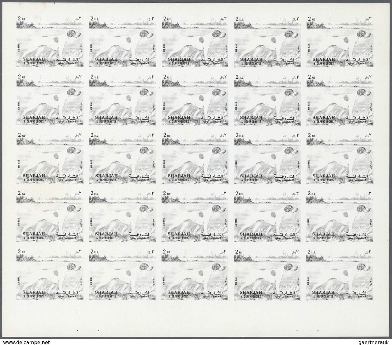 11067 Thematik: Tiere-Hunde / Animals-dogs: 1972. Sharjah. Progressive Proof (8 Phases) In Complete Sheets - Chiens