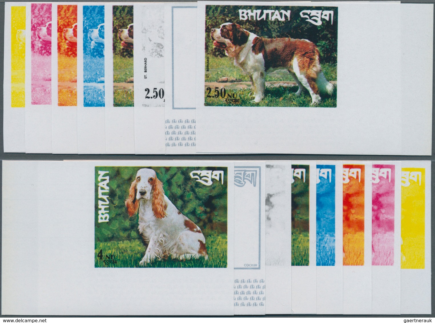 11069 Thematik: Tiere-Hunde / Animals-dogs: 1973, BHUTAN: Dogs Of The World Complete Set Of Eight Values E - Hunde