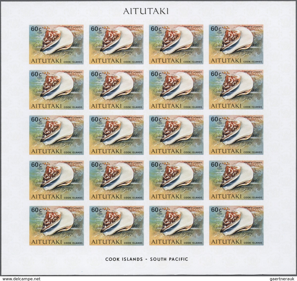 11087 Thematik: Tiere-Meerestiere-Muscheln / Animals-sea Animals-shells: 1974, AITUTAKI: Sea-shells Comple - Muscheln