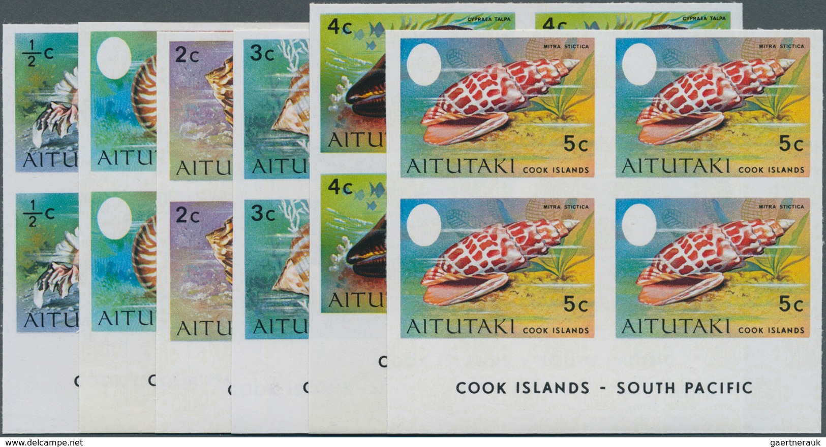 11088 Thematik: Tiere-Meerestiere-Muscheln / Animals-sea Animals-shells: 1974, AITUTAKI: Sea-shells Comple - Coquillages