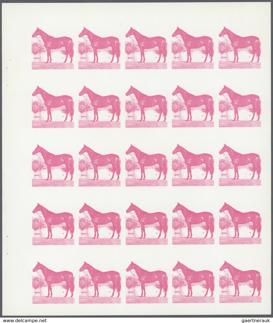 11099 Thematik: Tiere-Pferde / Animals-horses: 1972. Sharjah. Progressive Proof (6 Phases) In Complete She - Pferde