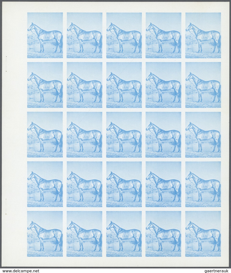 11099 Thematik: Tiere-Pferde / Animals-horses: 1972. Sharjah. Progressive Proof (6 Phases) In Complete She - Chevaux