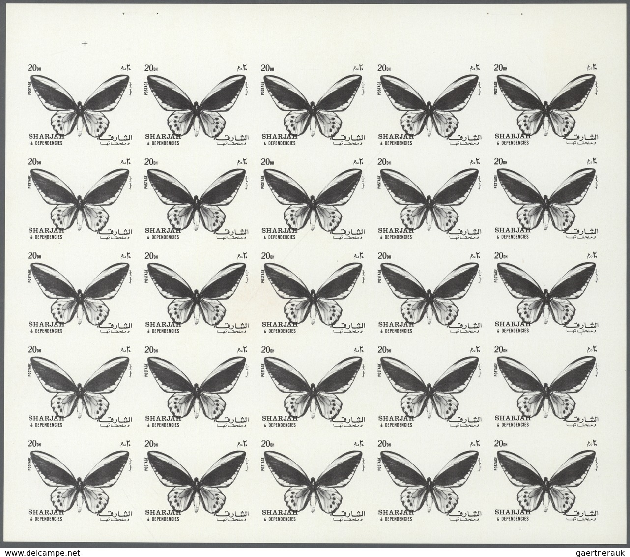 11118 Thematik: Tiere-Schmetterlinge / Animals-butterflies: 1972. Sharjah. Progressive Proof (7 Phases) In - Papillons