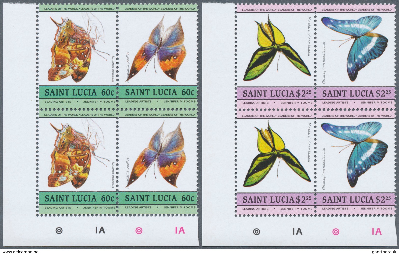 11123 Thematik: Tiere-Schmetterlinge / Animals-butterflies: 1985, Saint Lucia. Complete Set "Butterflies" - Butterflies