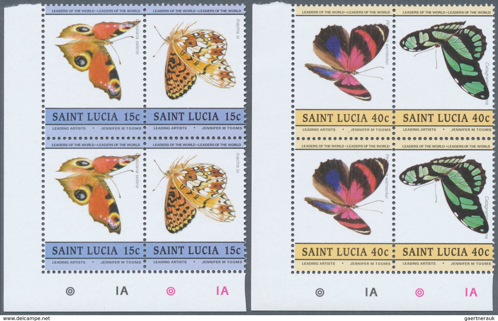 11123 Thematik: Tiere-Schmetterlinge / Animals-butterflies: 1985, Saint Lucia. Complete Set "Butterflies" - Butterflies