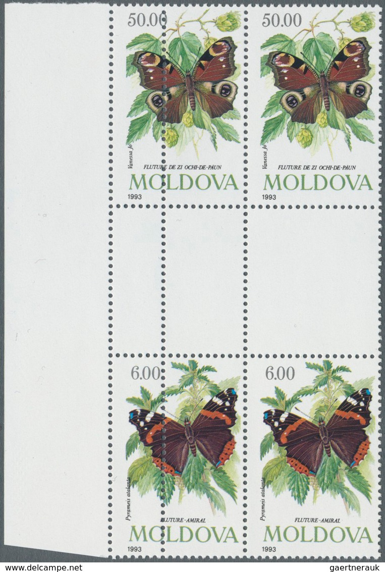 11125 Thematik: Tiere-Schmetterlinge / Animals-butterflies: 1993, MOLDOVA: Butterflies Three Different Sta - Papillons