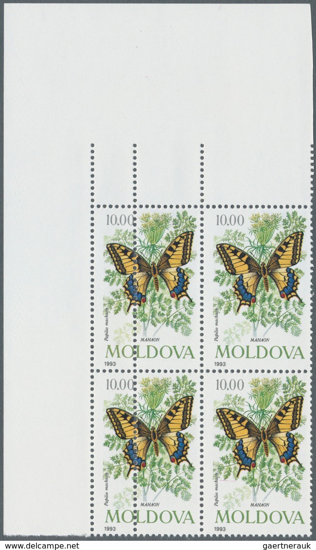 11125 Thematik: Tiere-Schmetterlinge / Animals-butterflies: 1993, MOLDOVA: Butterflies Three Different Sta - Papillons