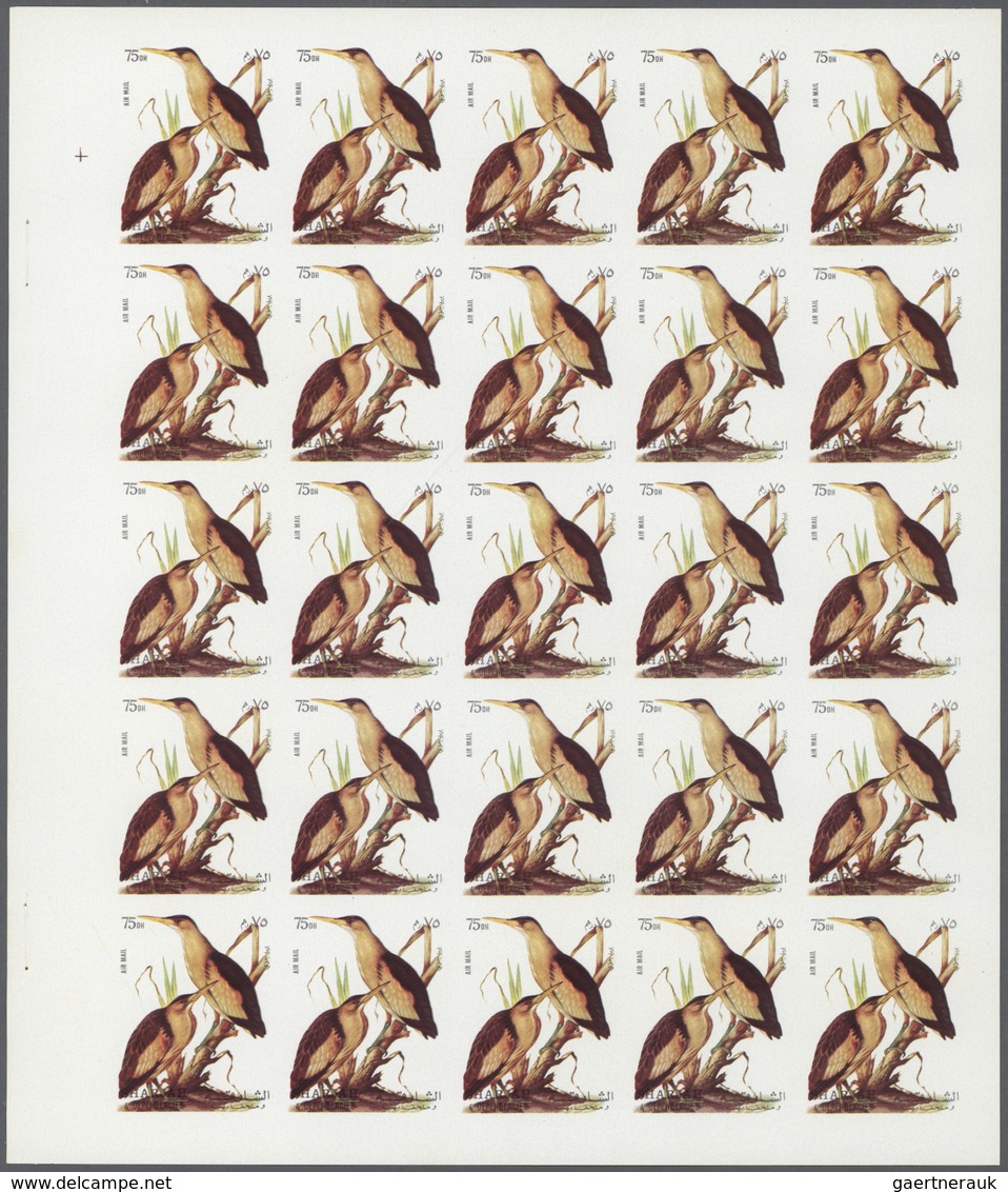 11154 Thematik: Tiere-Vögel / Animals-birds: 1972. Sharjah. Progressive Proof (5 Phases) In Complete Sheet - Autres & Non Classés