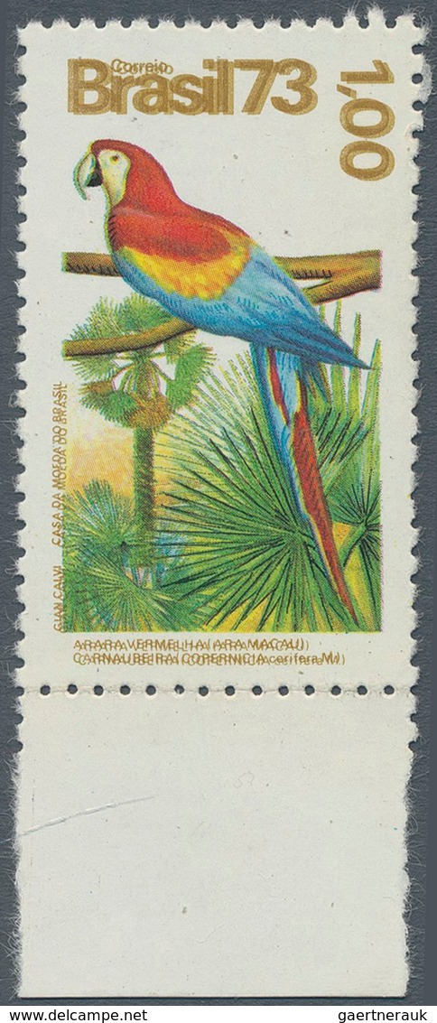 11162 Thematik: Tiere-Vögel / Animals-birds: Brasil 1973, 1,00 C. Scarlet Macaw Double Value Imprint, Mint - Autres & Non Classés