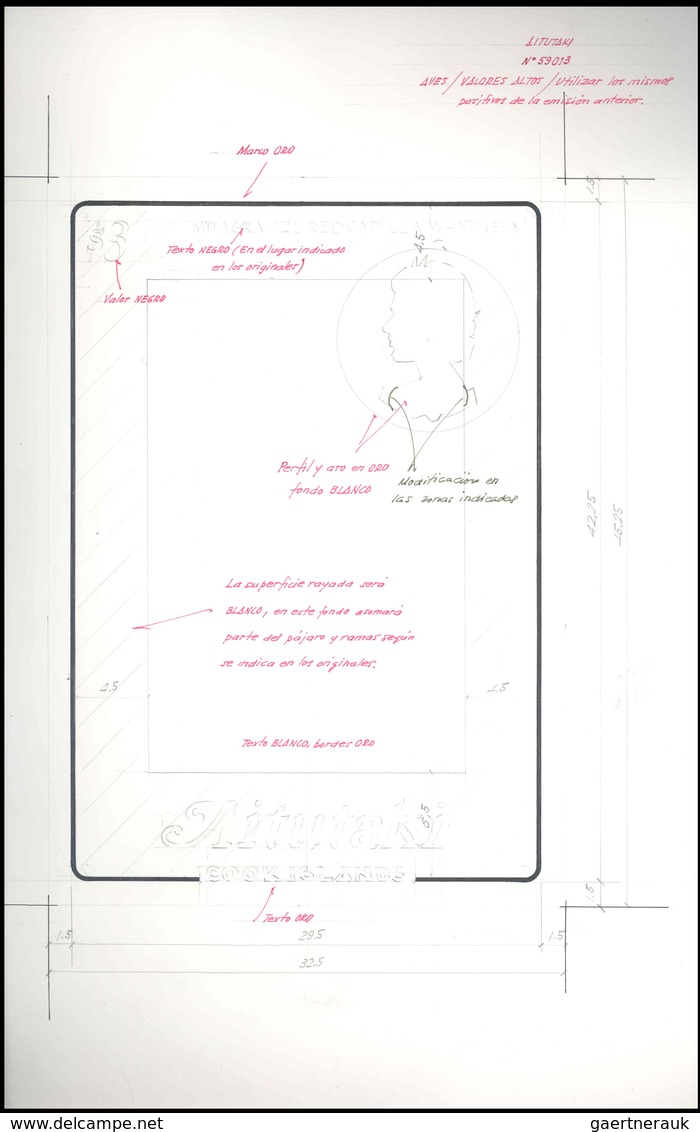 11168 Thematik: Tiere-Vögel / Animals-birds: 1981, Aitutaki, BIRDS, 3 Different Sketches For The Overlay F - Sonstige & Ohne Zuordnung