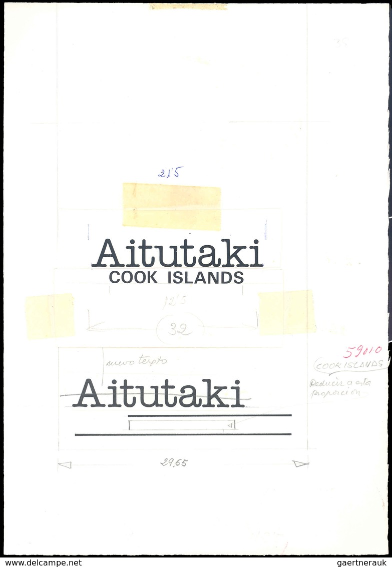 11168 Thematik: Tiere-Vögel / animals-birds: 1981, Aitutaki, BIRDS, 3 different sketches for the overlay f