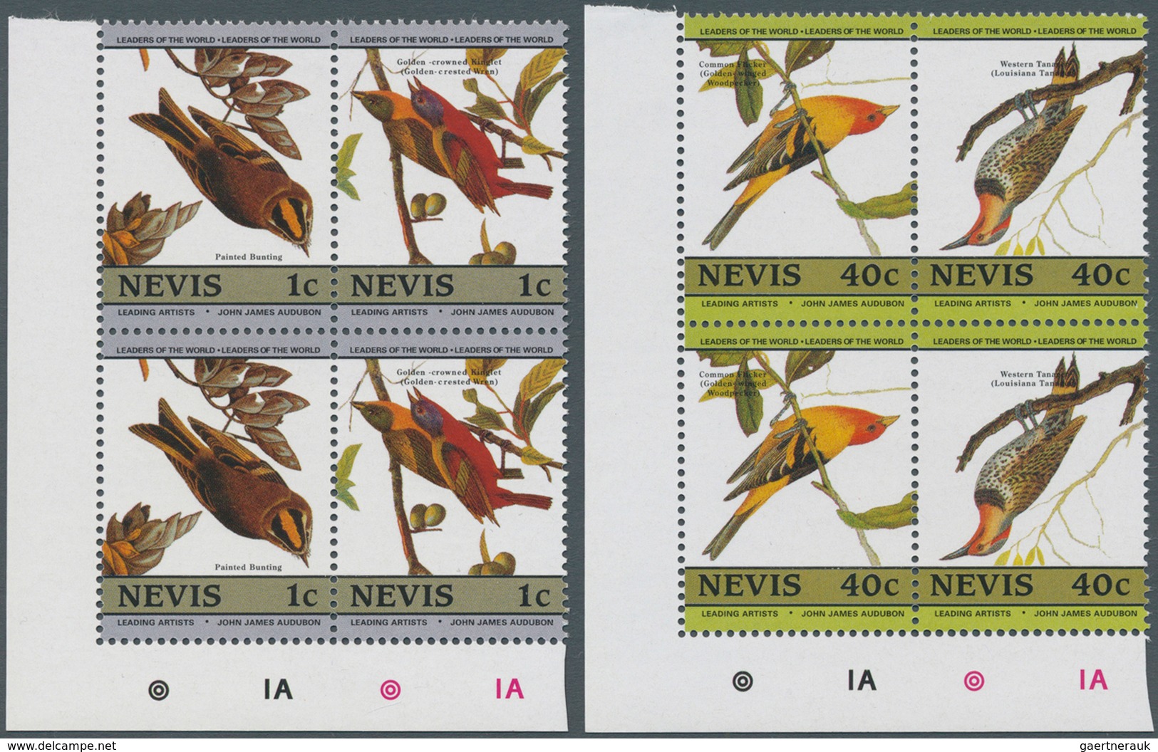 11175 Thematik: Tiere-Vögel / Animals-birds: 1985, Nevis. Complete BIRD Series (8 Values) In 4 Double Pair - Sonstige & Ohne Zuordnung