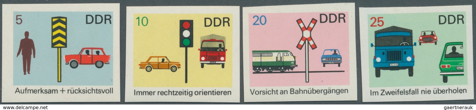 11215 Thematik: Verkehr / Traffic: 1969, DDR: Sicherheit Im Straßenverkehr Kompletter Satz UNGEZÄHNT, Post - Autres & Non Classés