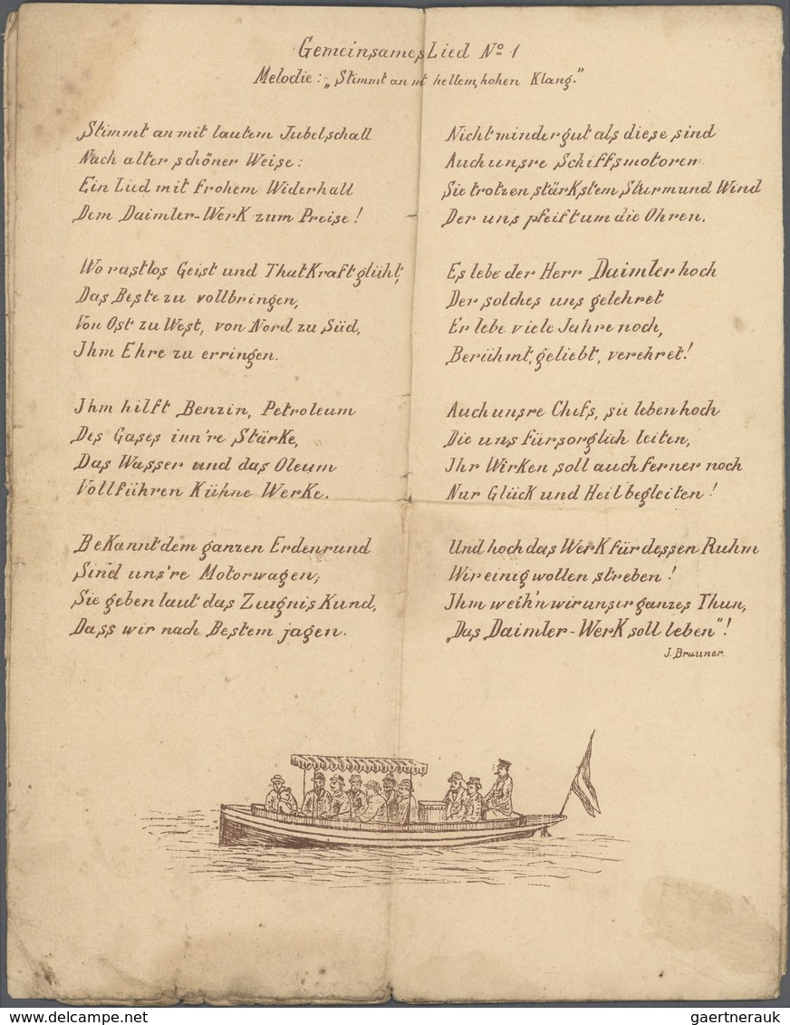 11217 Thematik: Verkehr-Auto / Traffic-car: 1895, Festschrift Im A4-Format Der Daimler-Motoren-Gesellschaf - Autos